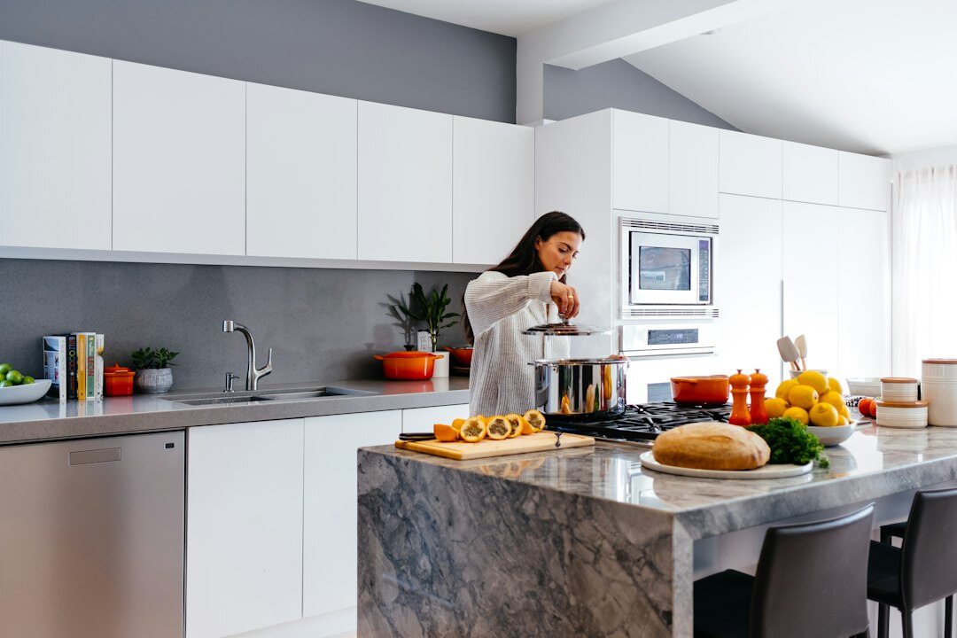 cleaning kitchen while cooking