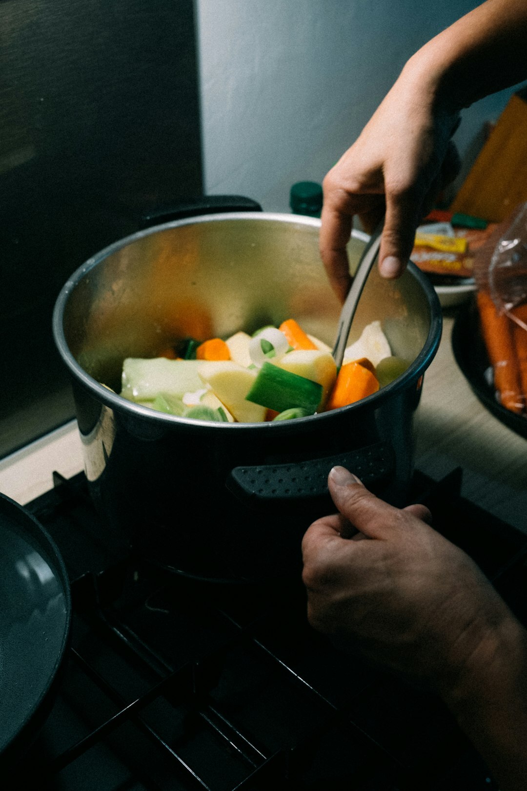 pot of homemade broth