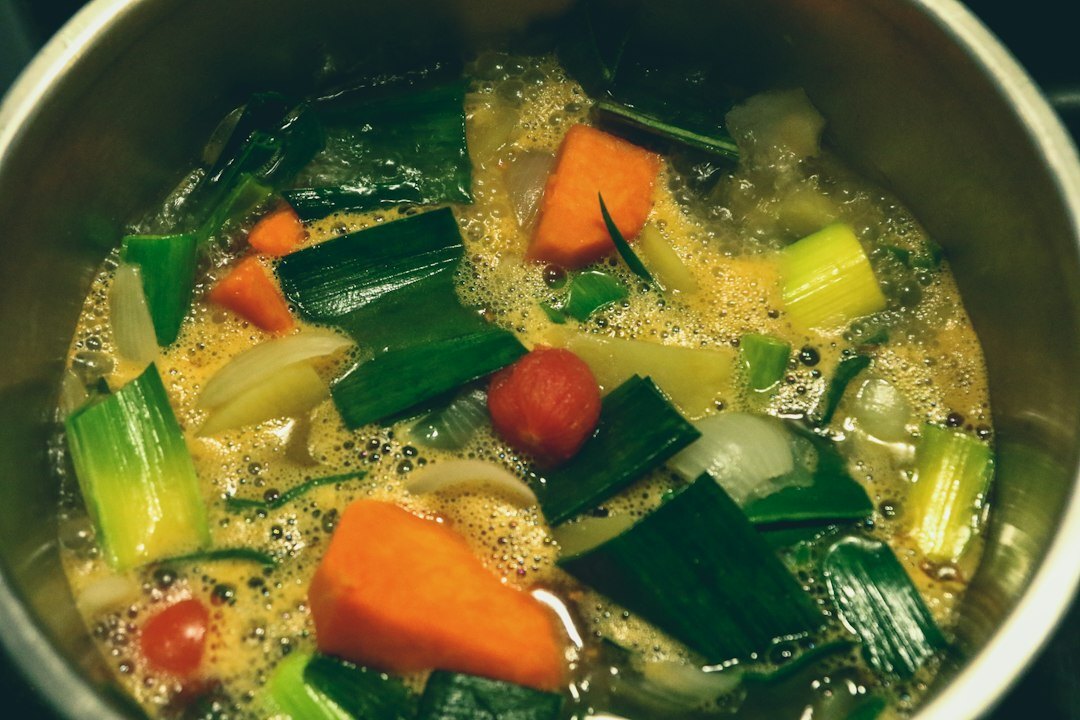 homemade chicken broth in pot