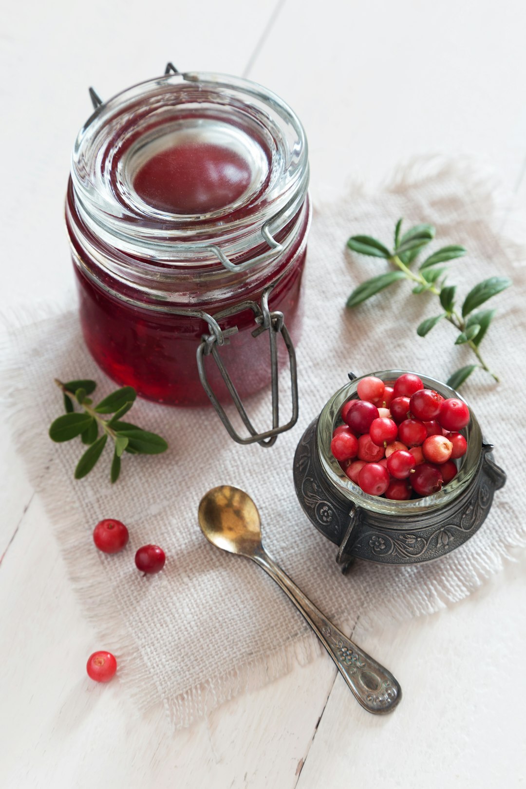glass jars of berry jam