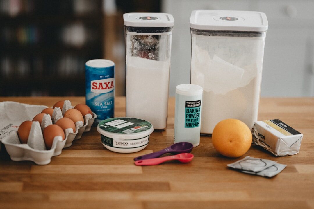baking ingredients on counter